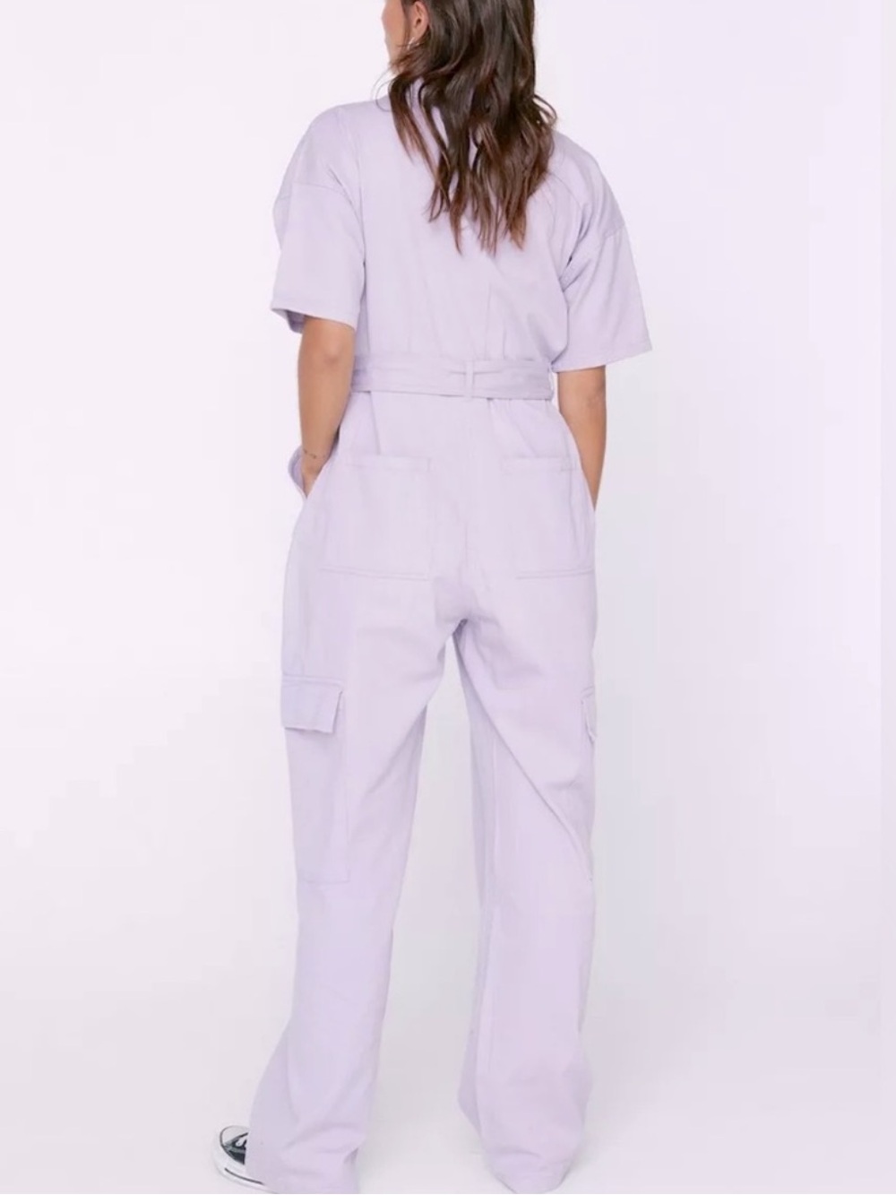 Nasty Gal Lavender Tie-Waist Utility Jumpsuit - Picture 8 of 8
